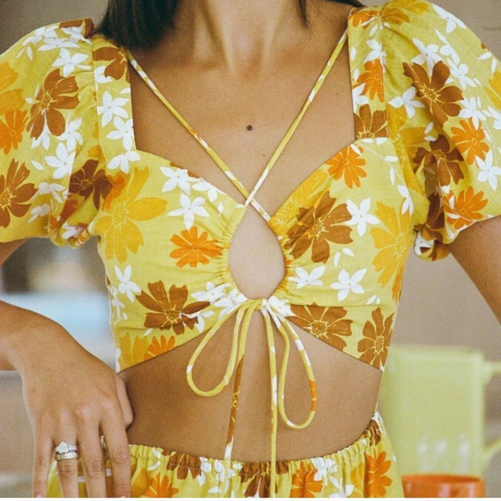 Sabo Skirt Yellow Floral Mini Dress